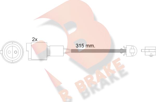 R Brake 610440RB - Сигналізатор, знос гальмівних колодок autocars.com.ua