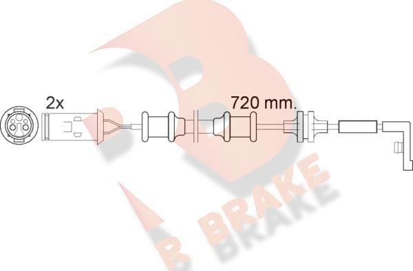 R Brake 610444RB - Сигналізатор, знос гальмівних колодок autocars.com.ua