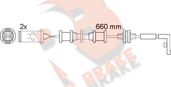 R Brake 610447RB - Сигналізатор, знос гальмівних колодок autocars.com.ua