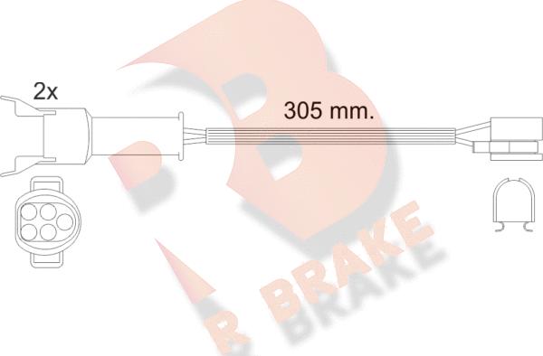 R Brake 610449RB - Сигналізатор, знос гальмівних колодок autocars.com.ua