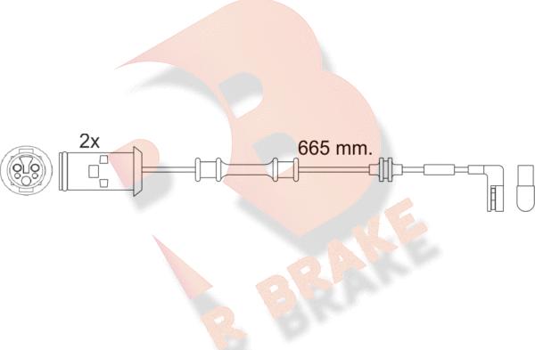 R Brake 610451RB - Сигнализатор, износ тормозных колодок autodnr.net