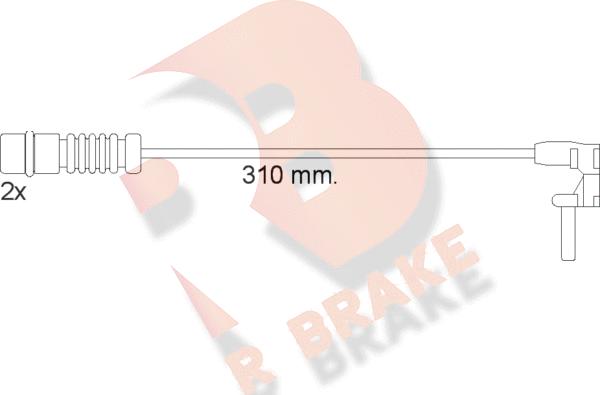 R Brake 610453RB - Сигналізатор, знос гальмівних колодок autocars.com.ua