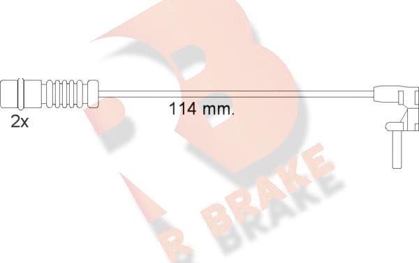 R Brake 610454RB - Сигналізатор, знос гальмівних колодок autocars.com.ua