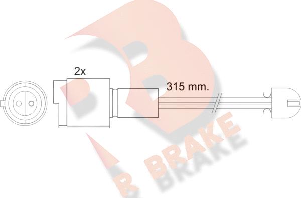R Brake 610455RB - Сигналізатор, знос гальмівних колодок autocars.com.ua