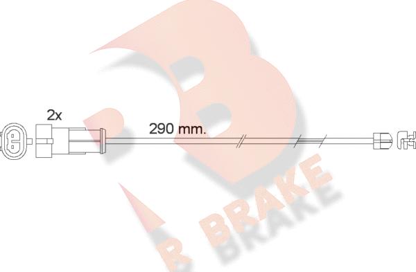 R Brake 610468RB - Сигналізатор, знос гальмівних колодок autocars.com.ua