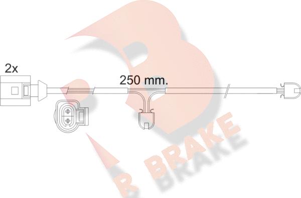 R Brake 610477RB - Сигналізатор, знос гальмівних колодок autocars.com.ua