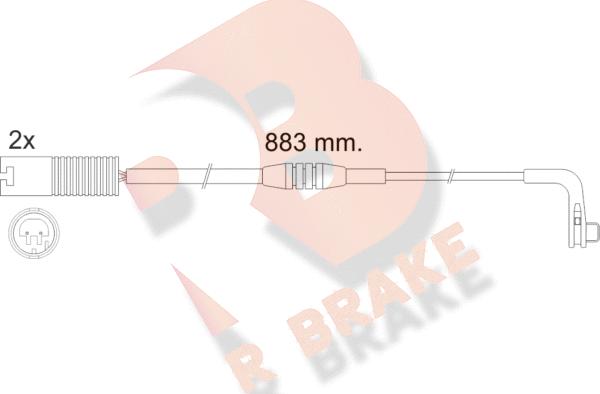 R Brake 610480RB - Сигналізатор, знос гальмівних колодок autocars.com.ua