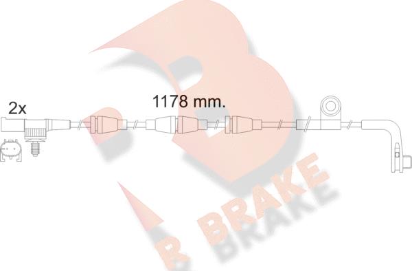 R Brake 610481RB - Сигналізатор, знос гальмівних колодок autocars.com.ua