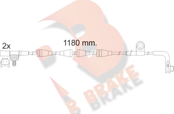 R Brake 610482RB - Сигналізатор, знос гальмівних колодок autocars.com.ua