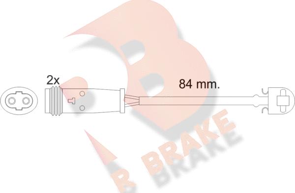 R Brake 610484RB - Сигналізатор, знос гальмівних колодок autocars.com.ua