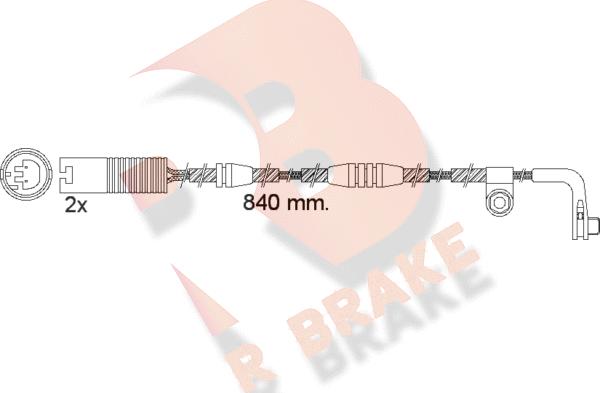 R Brake 610502RB - Сигналізатор, знос гальмівних колодок autocars.com.ua