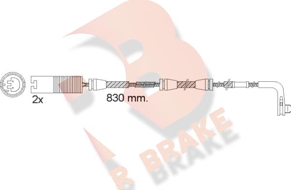 R Brake 610503RB - Сигналізатор, знос гальмівних колодок autocars.com.ua