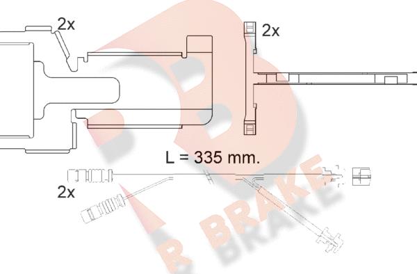 R Brake 610528RB - Сигналізатор, знос гальмівних колодок autocars.com.ua