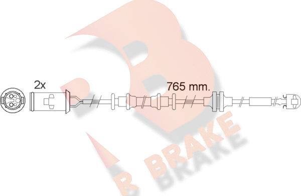 R Brake 610535RB - Сигналізатор, знос гальмівних колодок autocars.com.ua