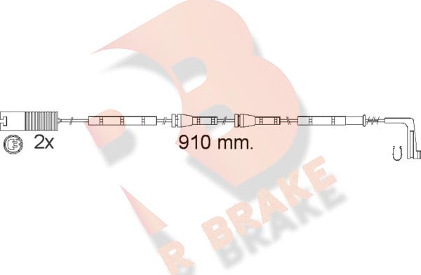 R Brake 610540RB - Сигналізатор, знос гальмівних колодок autocars.com.ua
