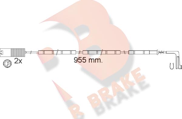 R Brake 610541RB - Сигналізатор, знос гальмівних колодок autocars.com.ua