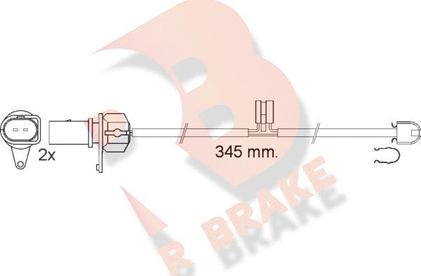 R Brake 610544RB - Сигналізатор, знос гальмівних колодок autocars.com.ua