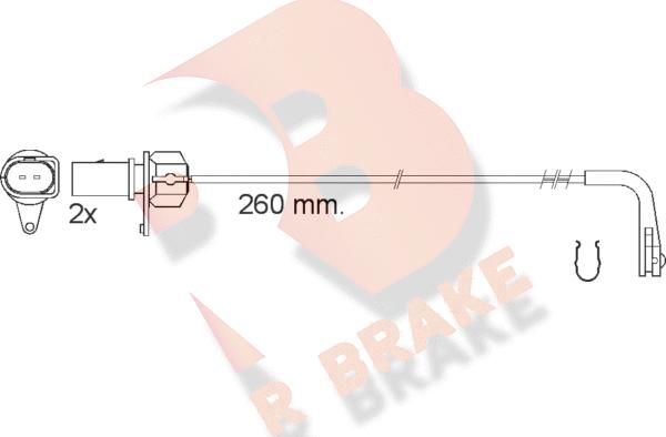 R Brake 610545RB - Сигналізатор, знос гальмівних колодок autocars.com.ua