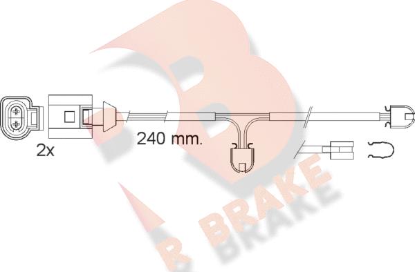R Brake 610546RB - Сигналізатор, знос гальмівних колодок autocars.com.ua
