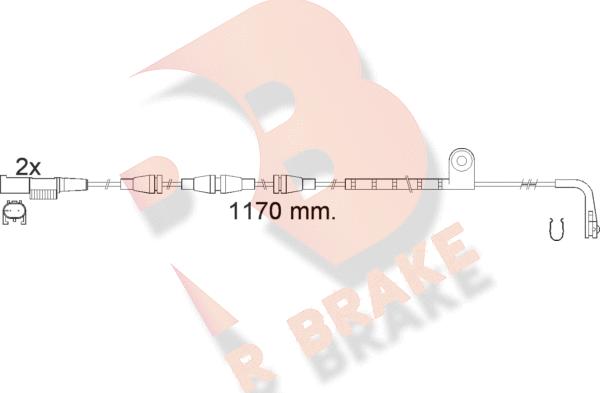 R Brake 610550RB - Сигналізатор, знос гальмівних колодок autocars.com.ua