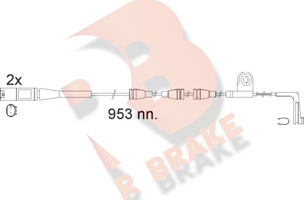 R Brake 610552RB - Сигналізатор, знос гальмівних колодок autocars.com.ua