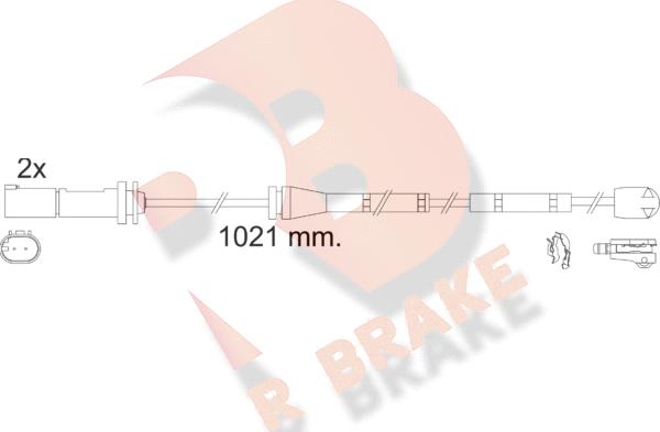 R Brake 610554RB - Сигналізатор, знос гальмівних колодок autocars.com.ua