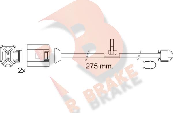 R Brake 610565RB - Сигналізатор, знос гальмівних колодок autocars.com.ua