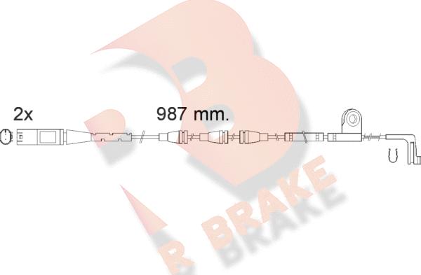 R Brake 610571RB - Сигналізатор, знос гальмівних колодок autocars.com.ua