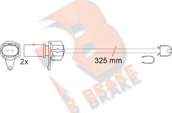 R Brake 610573RB - Сигналізатор, знос гальмівних колодок autocars.com.ua