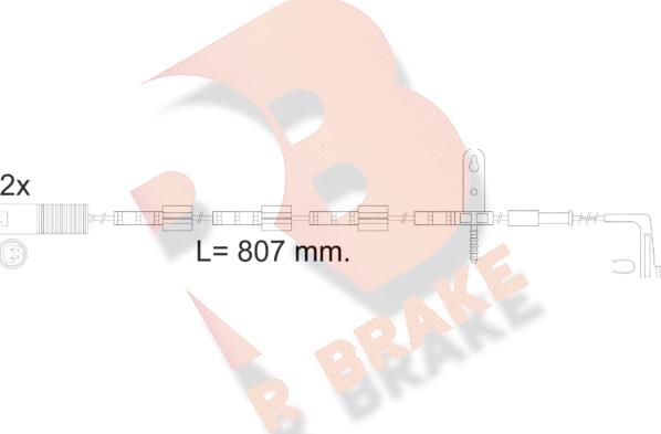 R Brake 610584RB - Сигналізатор, знос гальмівних колодок autocars.com.ua