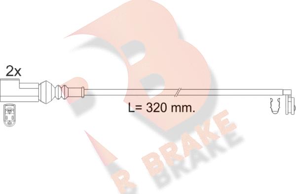 R Brake 610592RB - Сигналізатор, знос гальмівних колодок autocars.com.ua