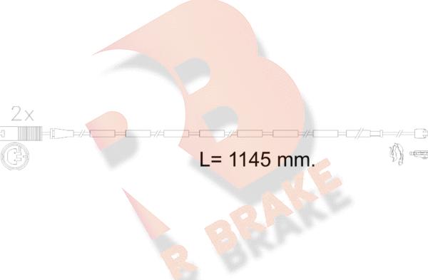 R Brake 610607RB - Сигналізатор, знос гальмівних колодок autocars.com.ua