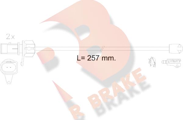 R Brake 610609RB - Сигналізатор, знос гальмівних колодок autocars.com.ua
