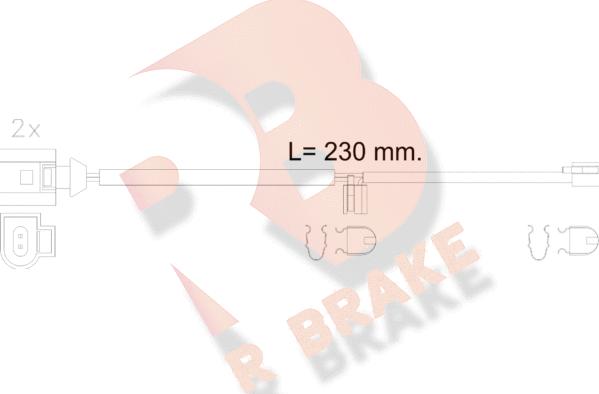 R Brake 610611RB - Сигналізатор, знос гальмівних колодок autocars.com.ua