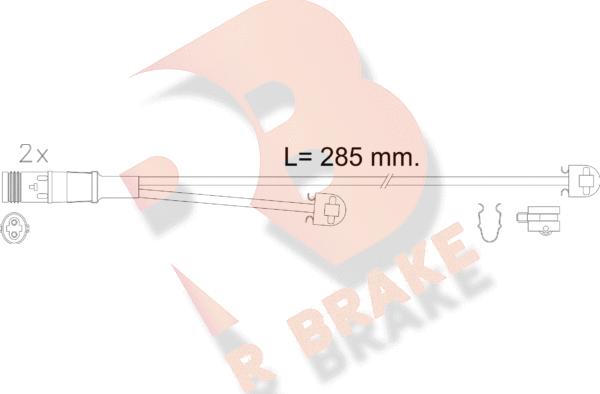 R Brake 610614RB - Сигнализатор, износ тормозных колодок autodnr.net