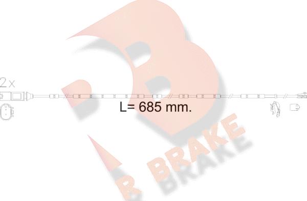 R Brake 610618RB - Сигналізатор, знос гальмівних колодок autocars.com.ua
