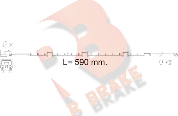 R Brake 610619RB - Сигналізатор, знос гальмівних колодок autocars.com.ua