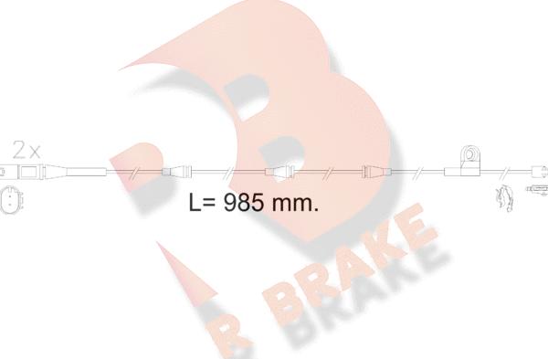 R Brake 610621RB - Сигналізатор, знос гальмівних колодок autocars.com.ua