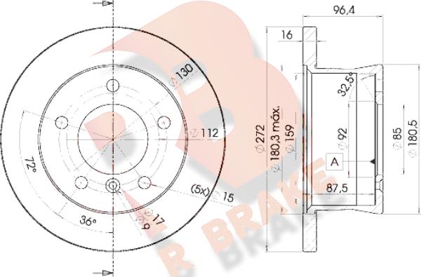 R Brake 78RBD10183 - Гальмівний диск autocars.com.ua