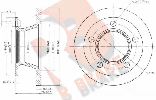 R Brake 78RBD10372 - Гальмівний диск autocars.com.ua