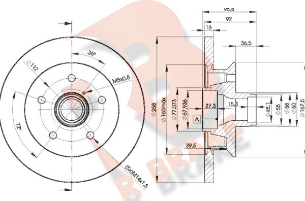 R Brake 78RBD13113 - Гальмівний диск autocars.com.ua