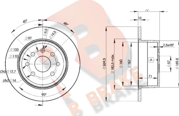 R Brake 78RBD19102 - Гальмівний диск autocars.com.ua