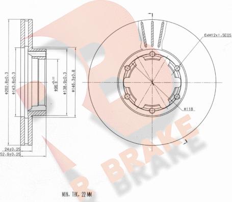 R Brake 78RBD20013 - Гальмівний диск autocars.com.ua