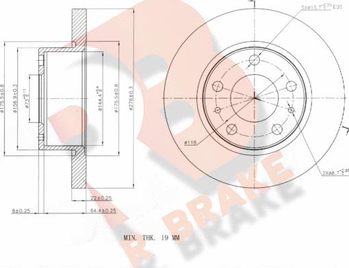 R Brake 78RBD20016 - Тормозной диск autodnr.net