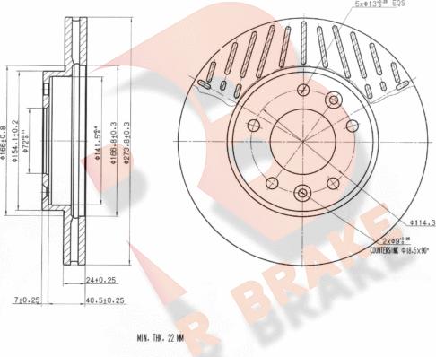 R Brake 78RBD20018 - Гальмівний диск autocars.com.ua