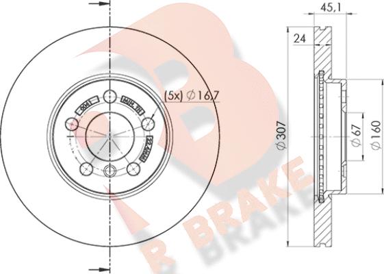 R Brake 78RBD20041 - Гальмівний диск autocars.com.ua