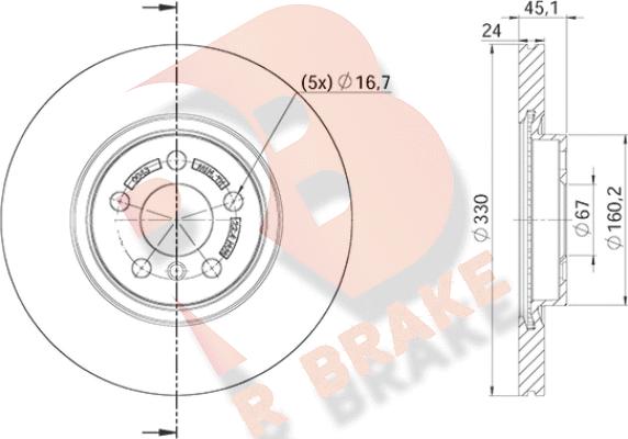 R Brake 78RBD20043 - Гальмівний диск autocars.com.ua