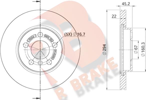 R Brake 78RBD20046 - Гальмівний диск autocars.com.ua