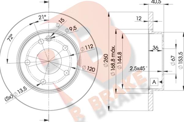 R Brake 78RBD20112 - Гальмівний диск autocars.com.ua