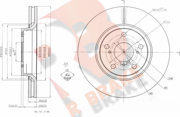 R Brake 78RBD20302 - Гальмівний диск autocars.com.ua